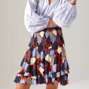 Anthropologie ( x Farm) Tiered Skirt with Print- Small